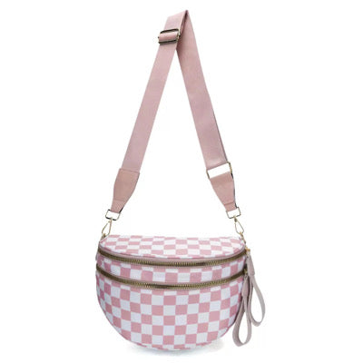 Checkered Print Adjustable Strap Sling Crossbody Bag The Avril