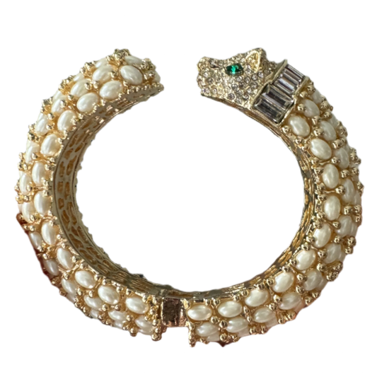 Pearl Panther Gold Plate Bracelet Kimono Dragon NYC