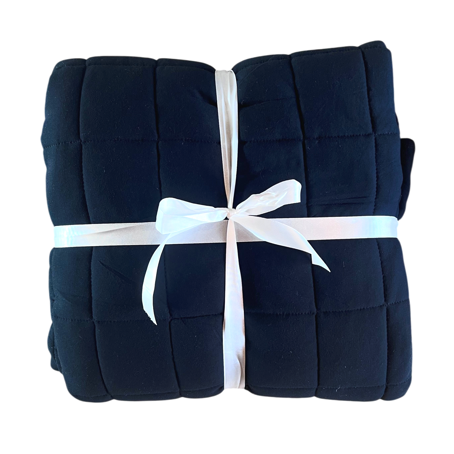 Black Quilted Bamboo Blanket Ultra-Soft 50x50 Inches Quilt Laree + Co.