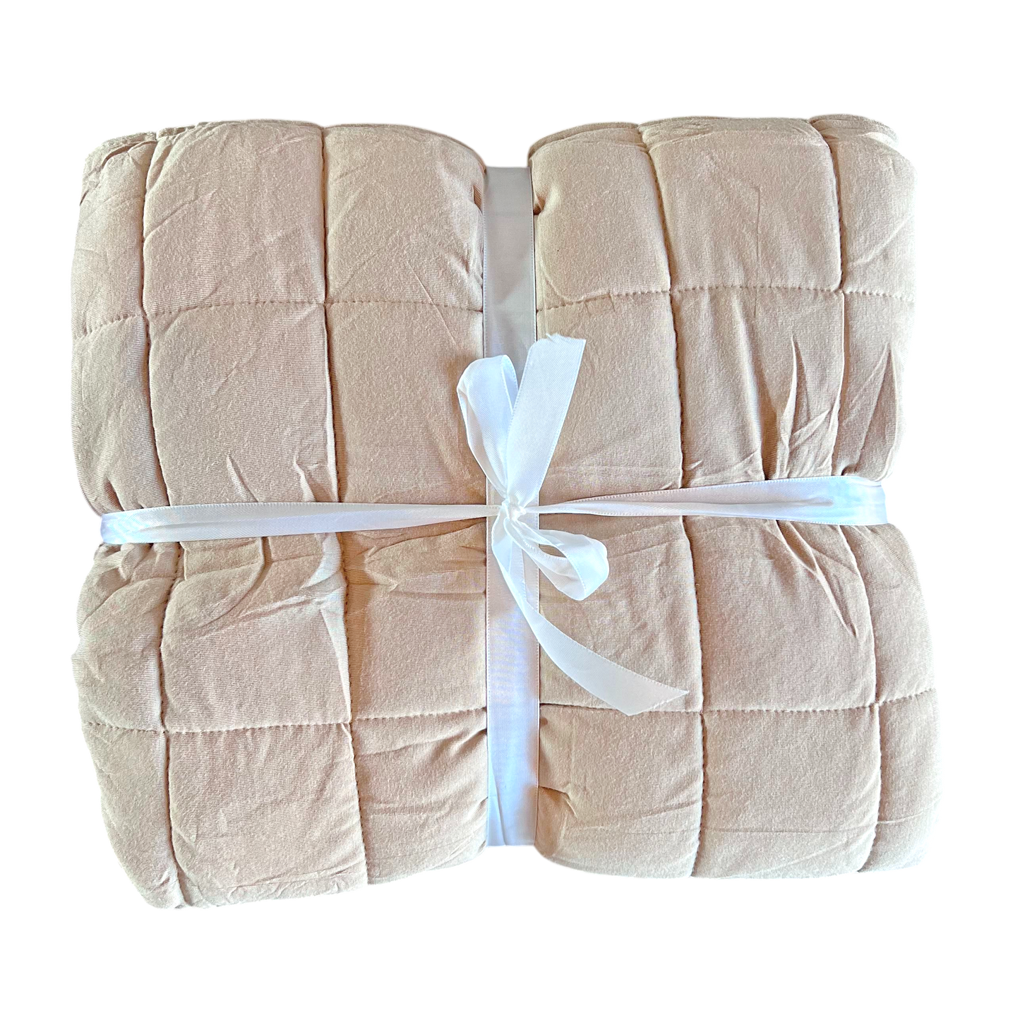 Quilted Bamboo Tan Blanket 50x50 inches Laree + Co.