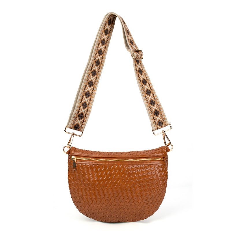 Woven Leather Adjustable Bum Bag The Fiona Babs+Birdie