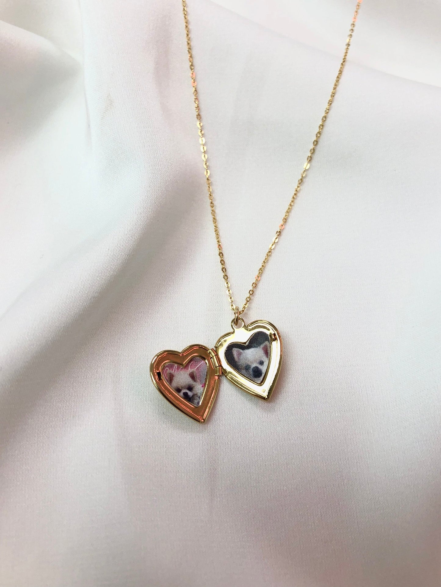Gold Heart Locket Necklace 14k Gold over Brass Roxy