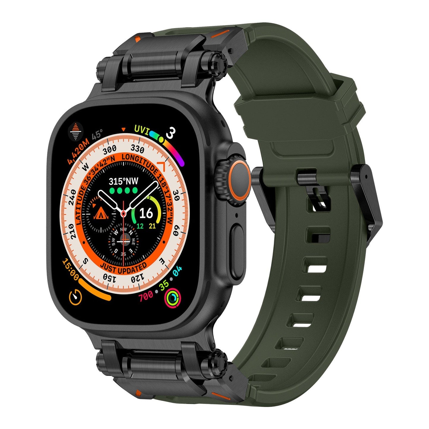Explorer Silicone Band Adjustable Pin Buckle Apple Watch Dewell X