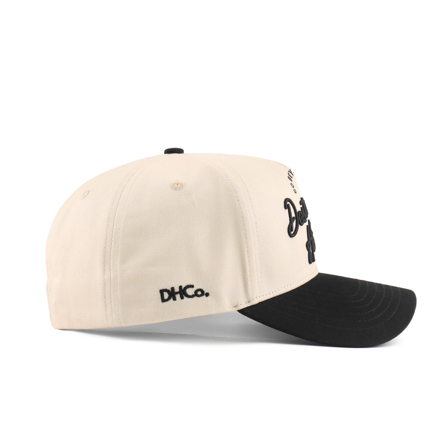Destination Script Beige Pre-curved Trucker Hat Destination Hat Co.