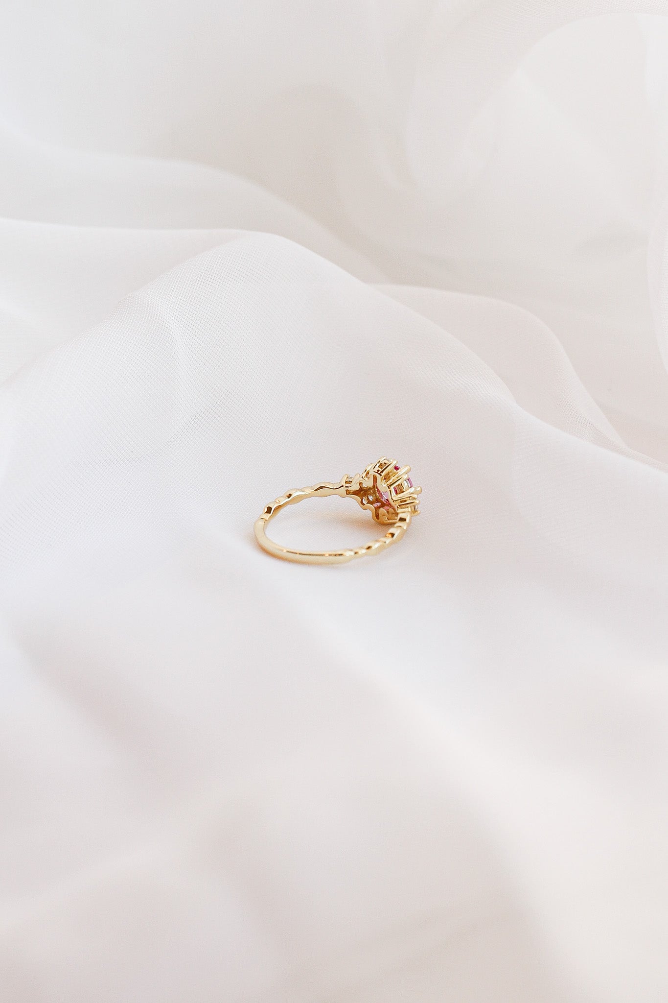 Pink Sapphire Calliope Ring 18k Gold Plated 925 Sterling Silver