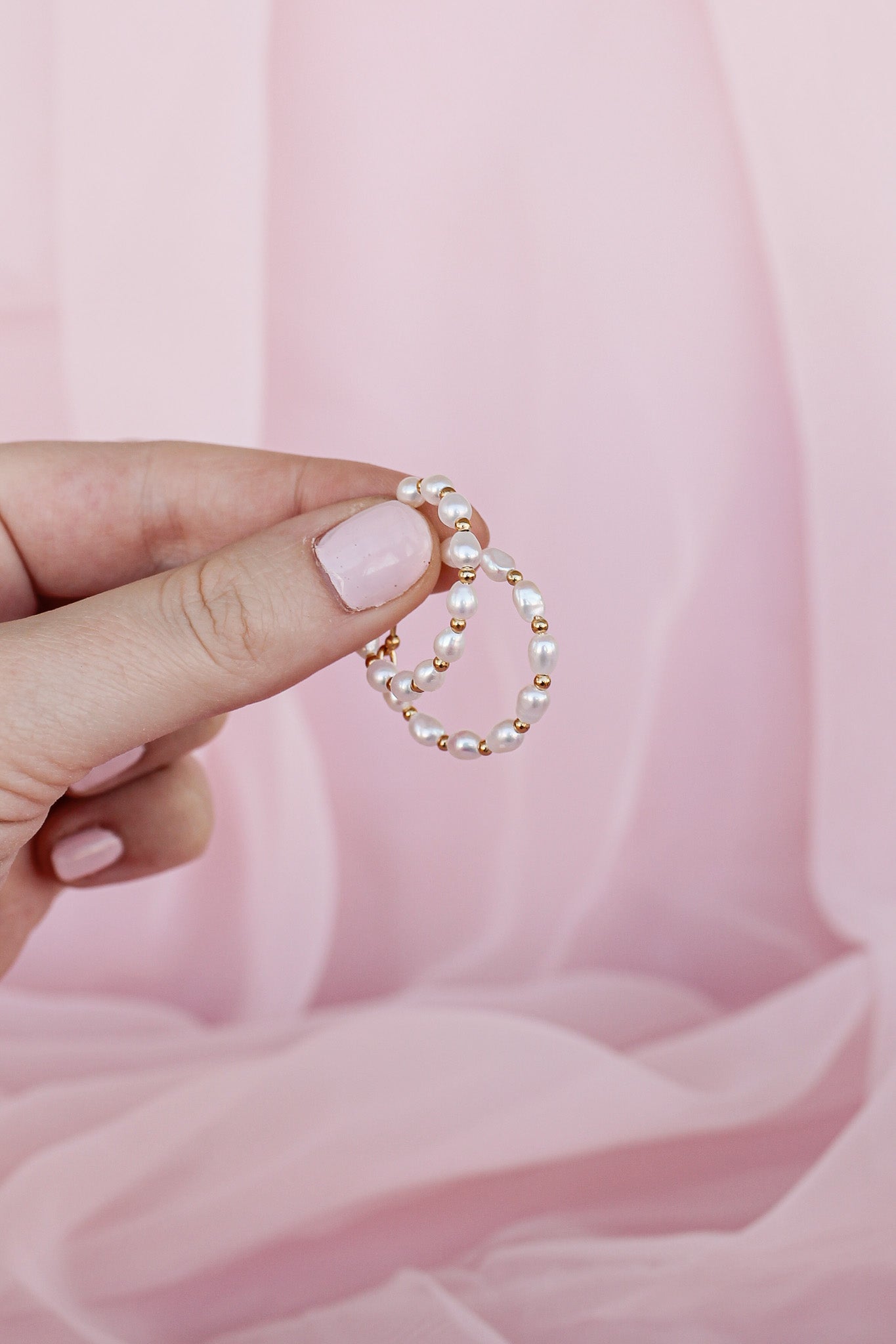 Paige Pearl Beaded Hoop