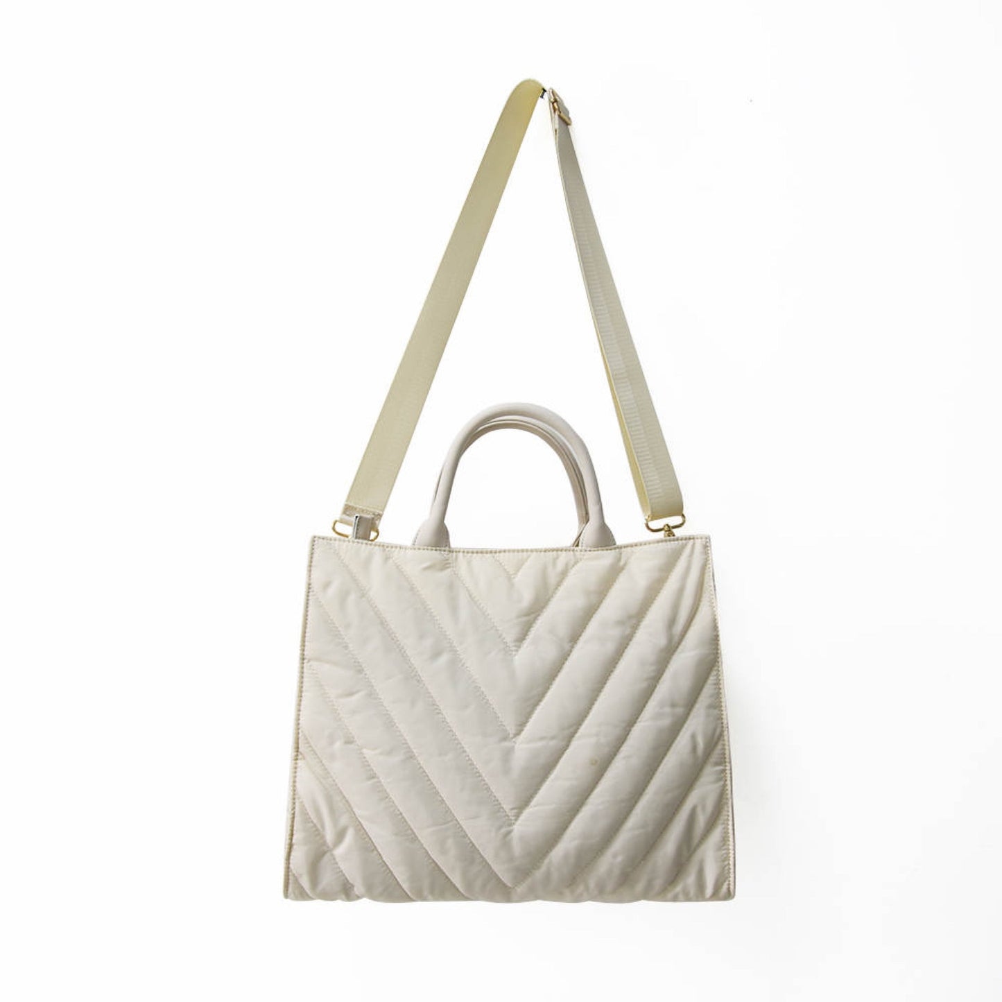 Chevron Stripe Large Puffer Tote Lightweight Crossbody Bag Babs+Birdie