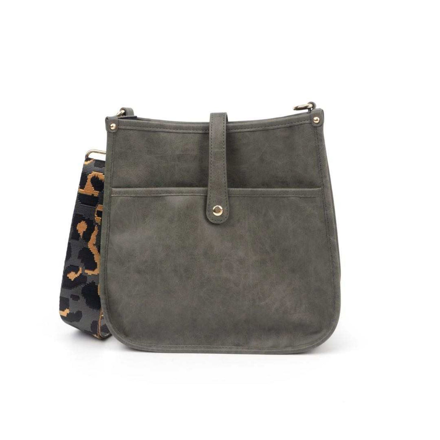 Vegan Leather Gray Crossbody Bag The Mia with Custom Strap