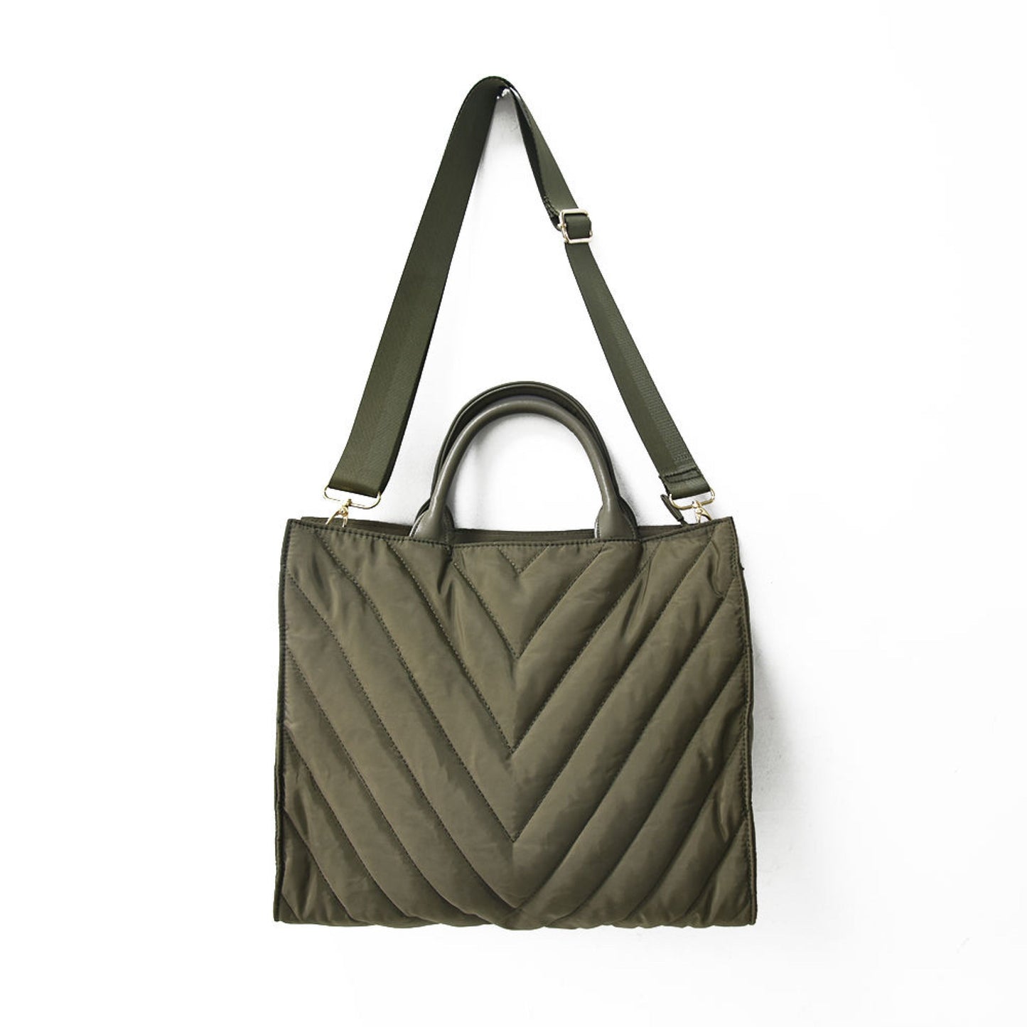Chevron Stripe Large Puffer Tote Lightweight Crossbody Bag Babs+Birdie
