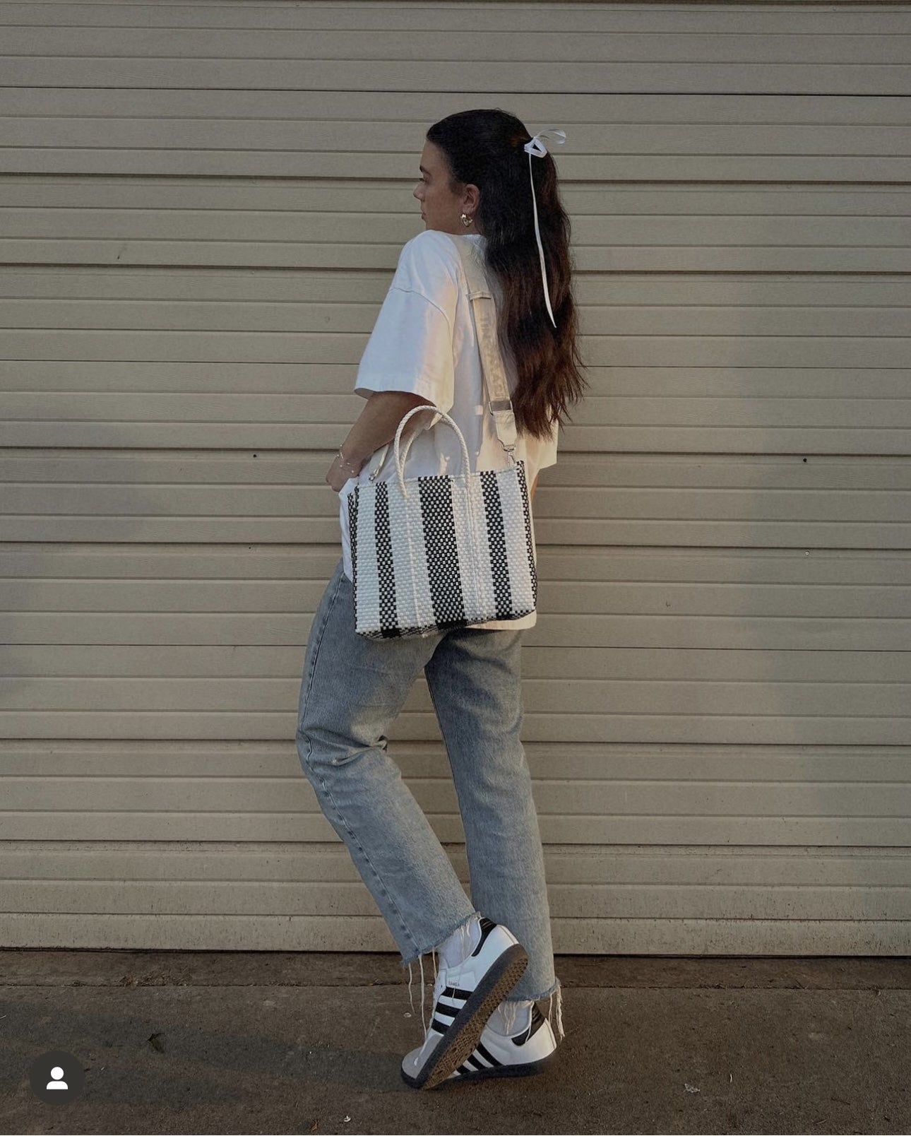 Medium Woven Crossbody Bag Eco-Friendly Handmade Bag Zebra