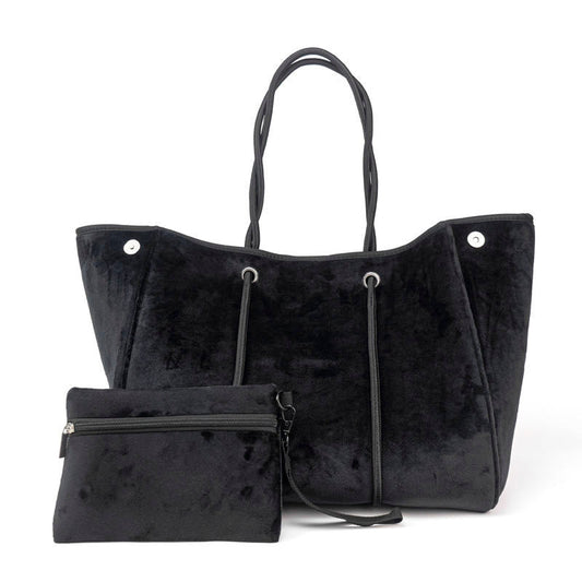 Black Velvet Large Neoprene Tote Bag The Aniella
