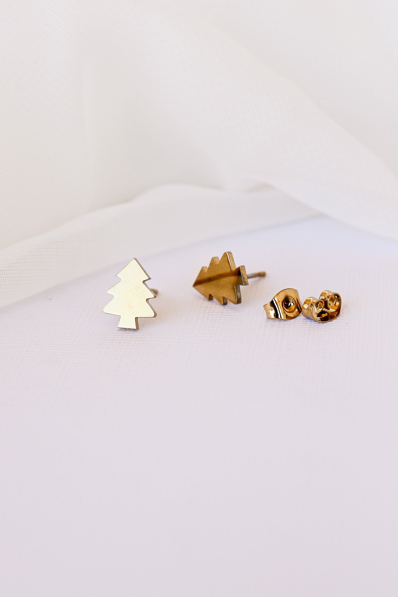 Christmas Tree 18k Gold Plated Stud Earrings