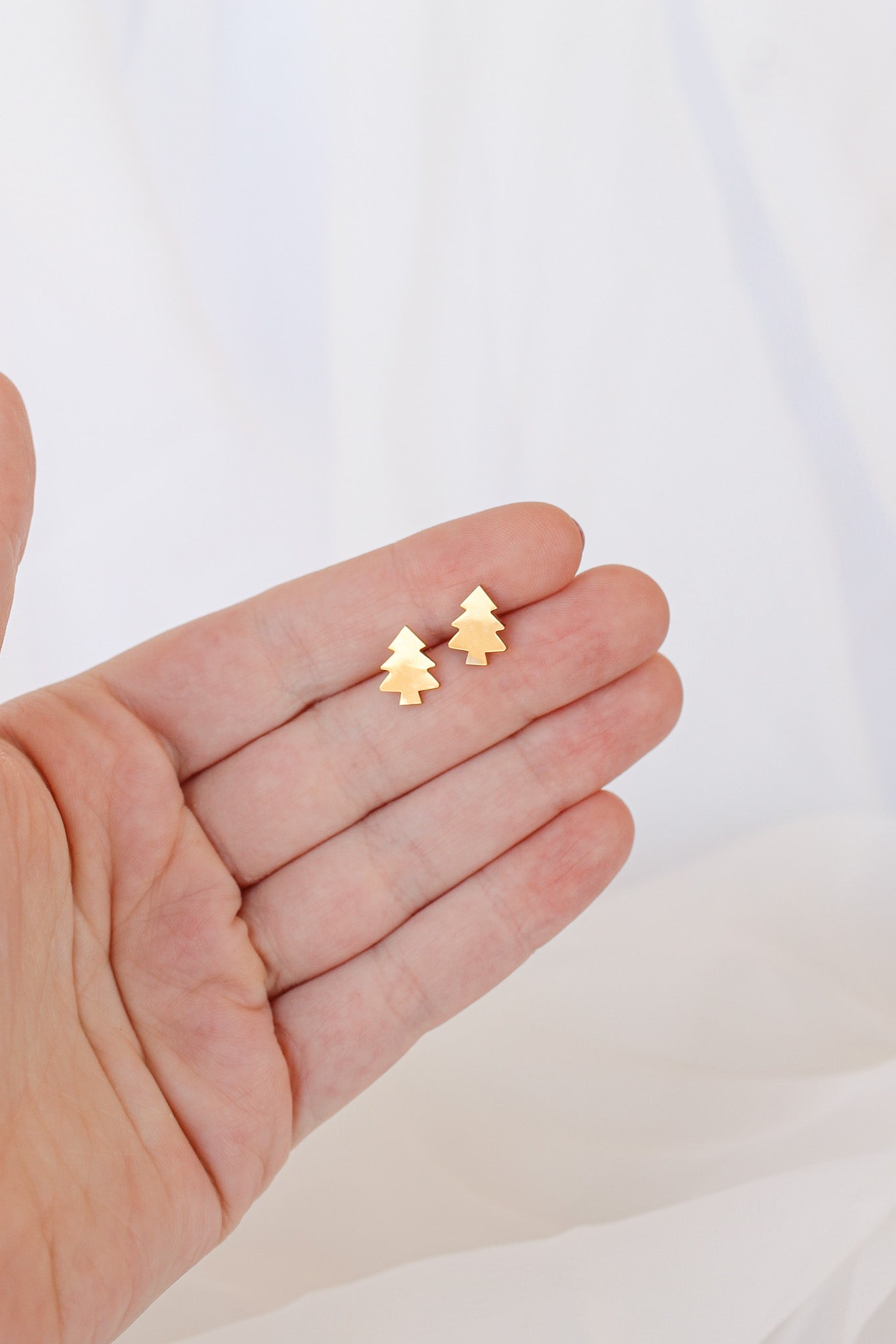Christmas Tree 18k Gold Plated Stud Earrings