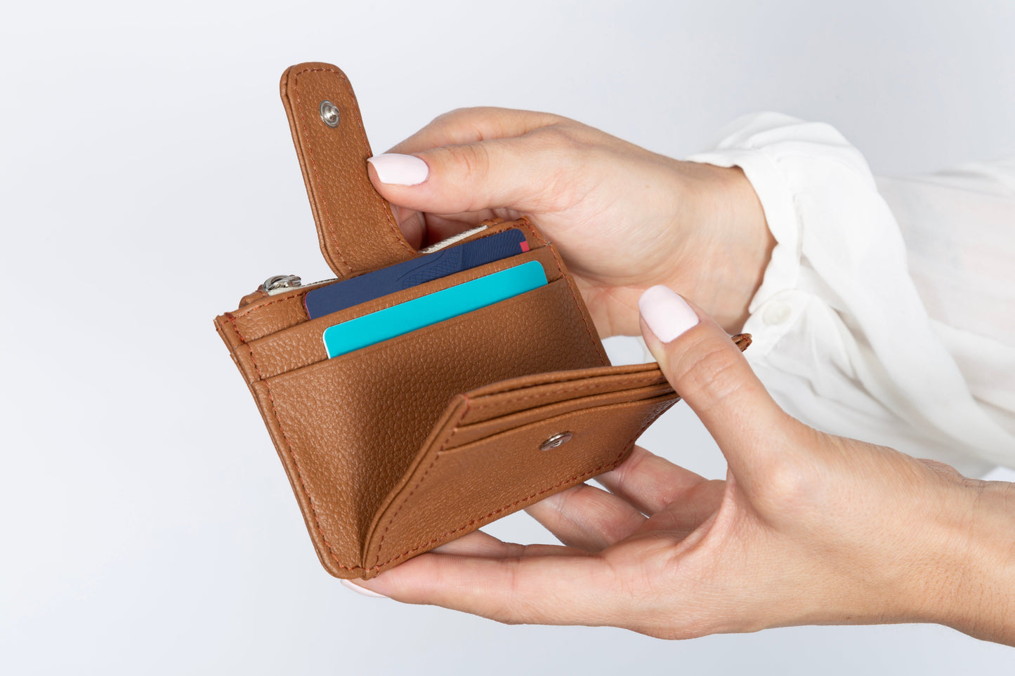 Leather Slim Card Case Georgie Small Tin Marin
