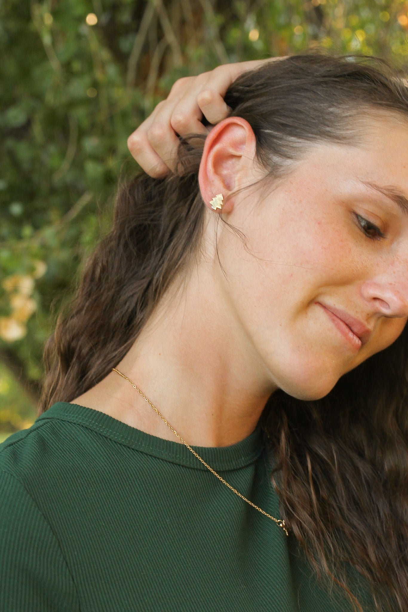 Christmas Tree 18k Gold Plated Stud Earrings