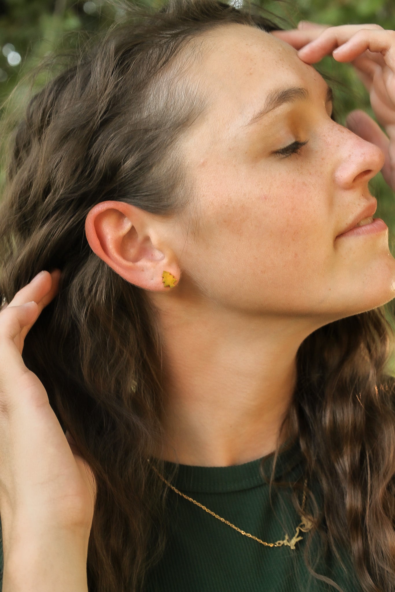 Christmas Tree 18k Gold Plated Stud Earrings