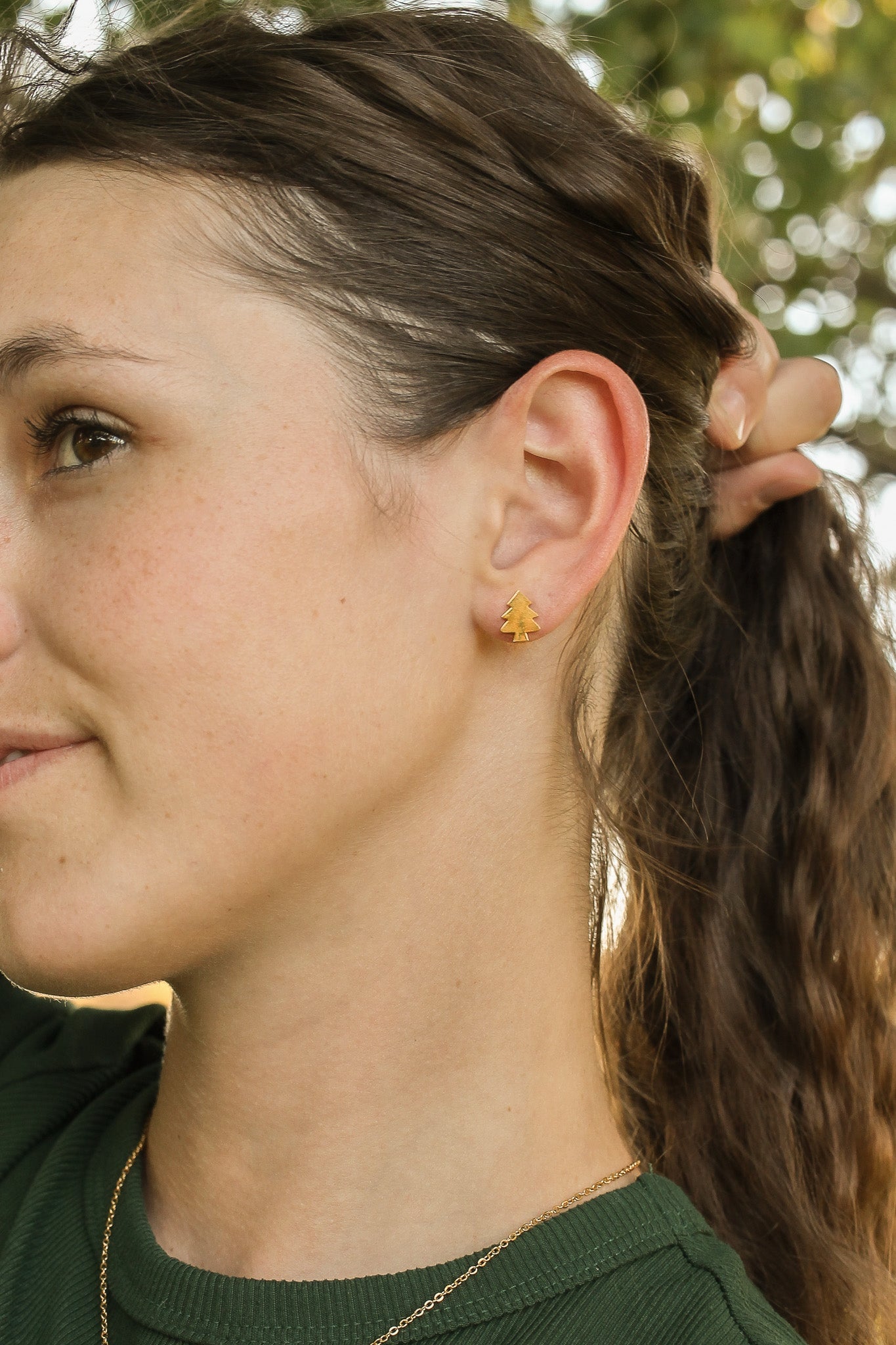 Christmas Tree 18k Gold Plated Stud Earrings