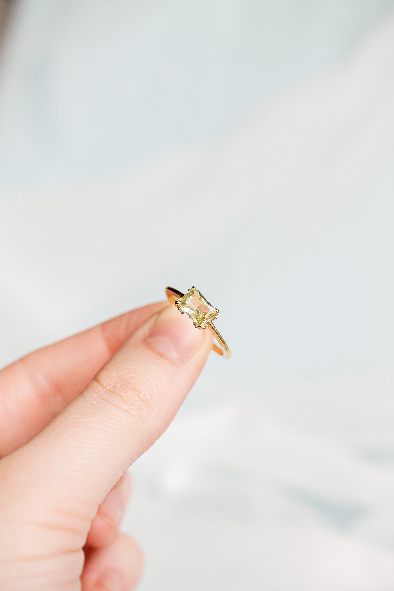 Citrine Gold Plated Ring Cindy Ring Rose & Clay