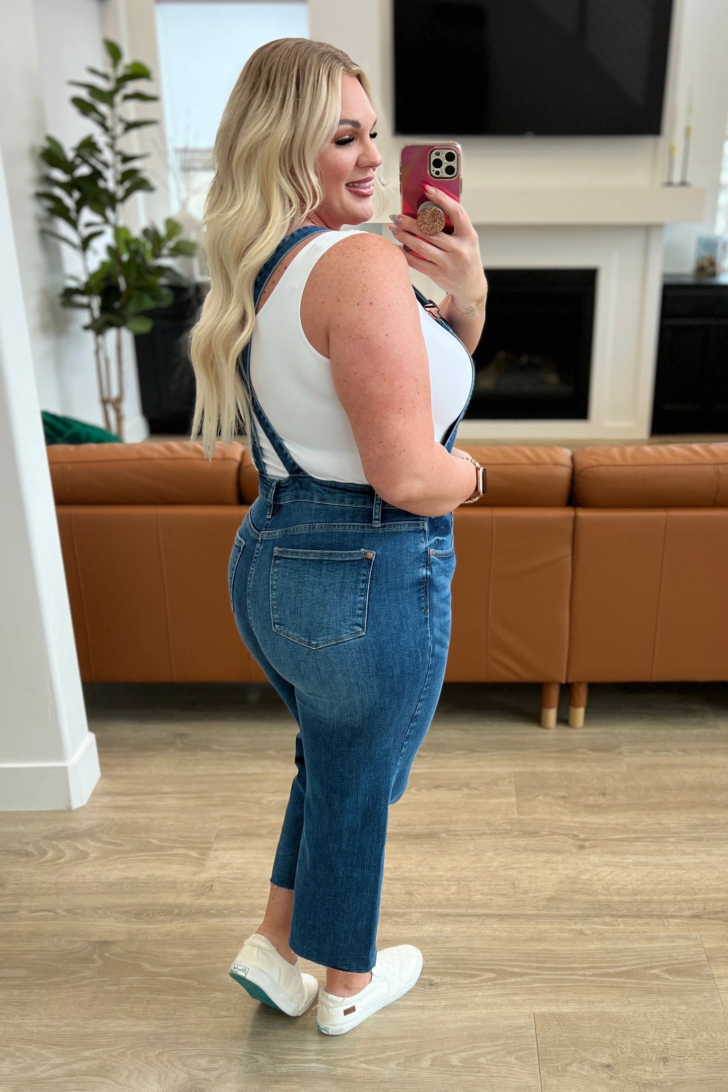 Priscilla High Rise Crop Wide Leg Denim Overalls Judy Blue