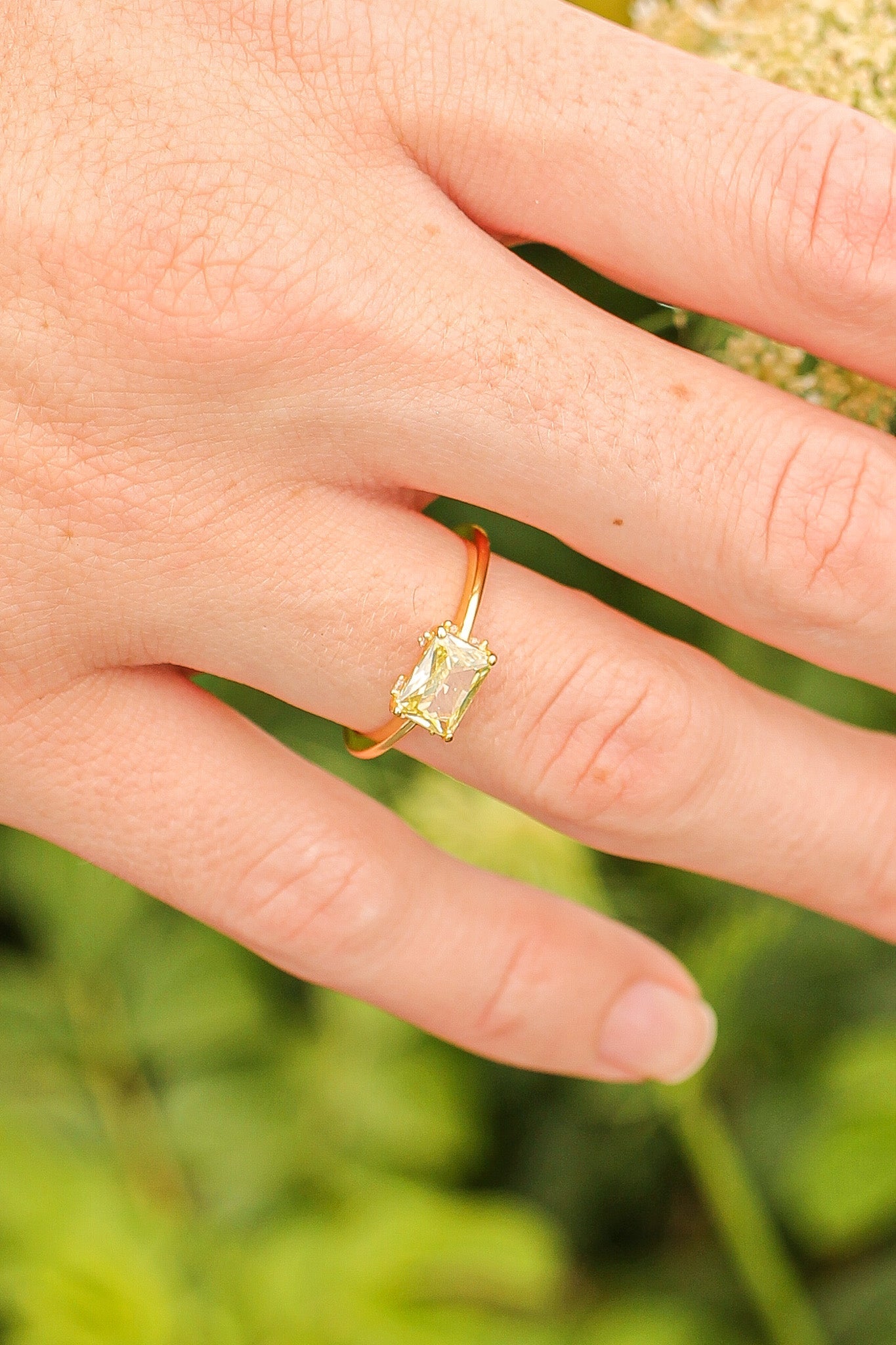 Citrine Gold Plated Ring Cindy Ring Rose & Clay