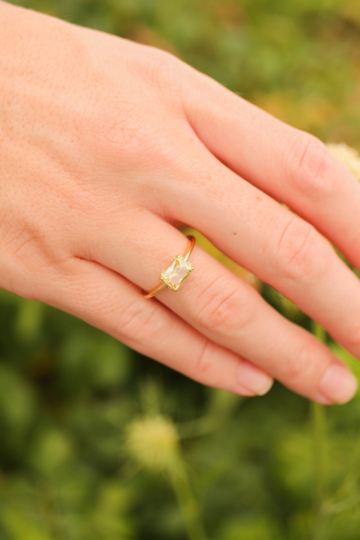 Citrine Gold Plated Ring Cindy Ring Rose & Clay