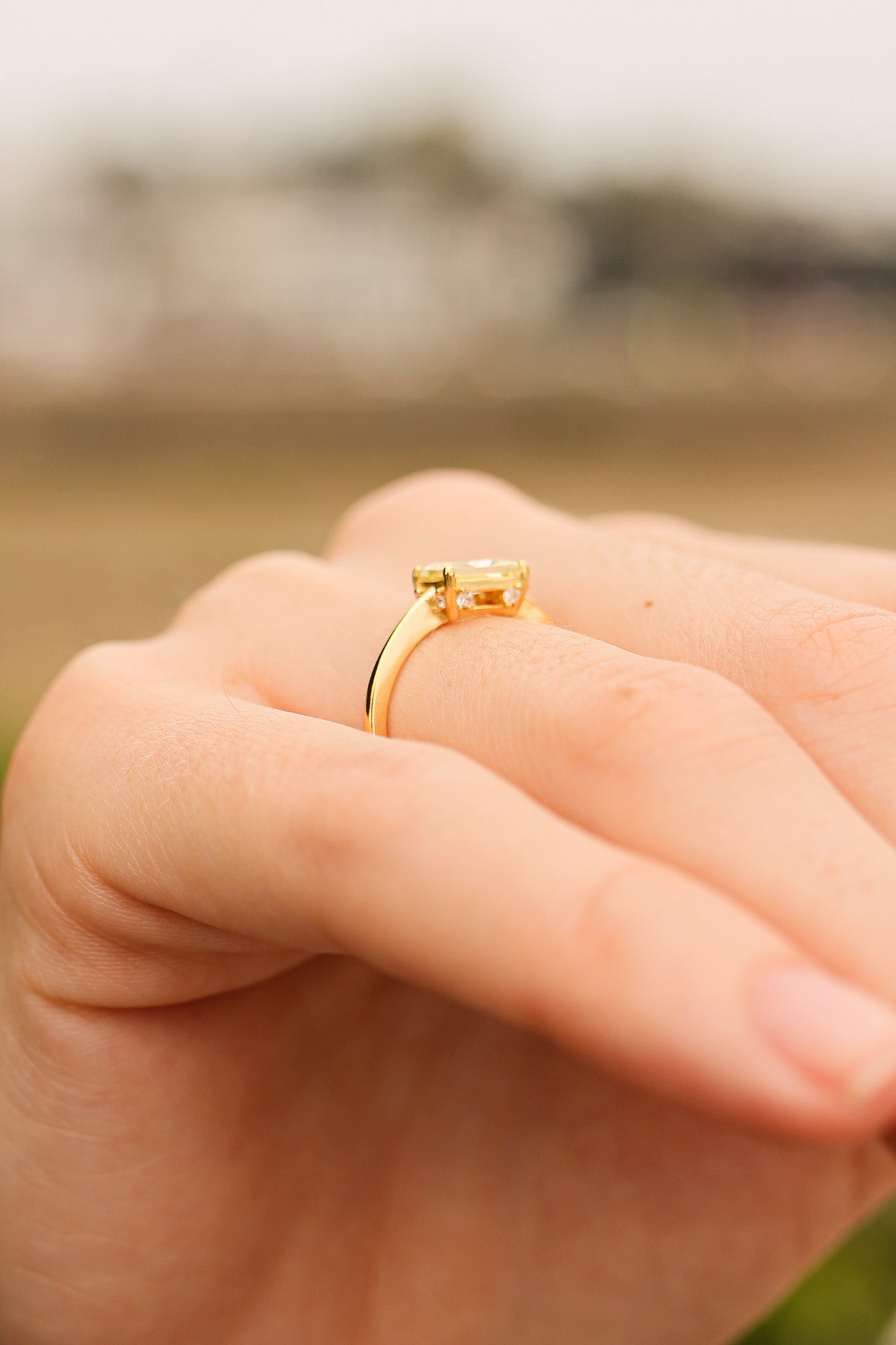 Citrine Gold Plated Ring Cindy Ring Rose & Clay