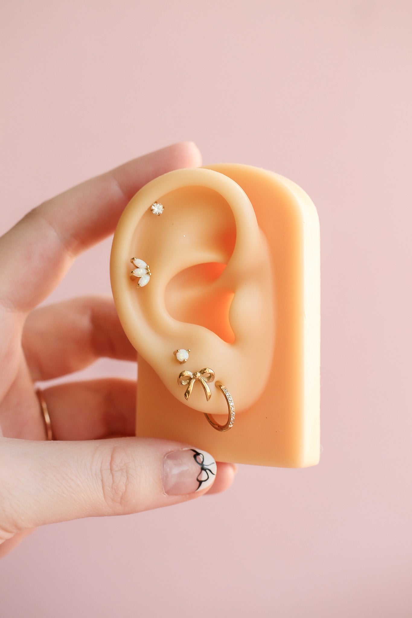 Bow 9mm Flat Back Stud Earrings