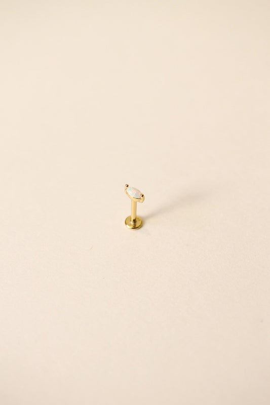 Opal Flat Back Stud 8mm Sterling Silver Eva