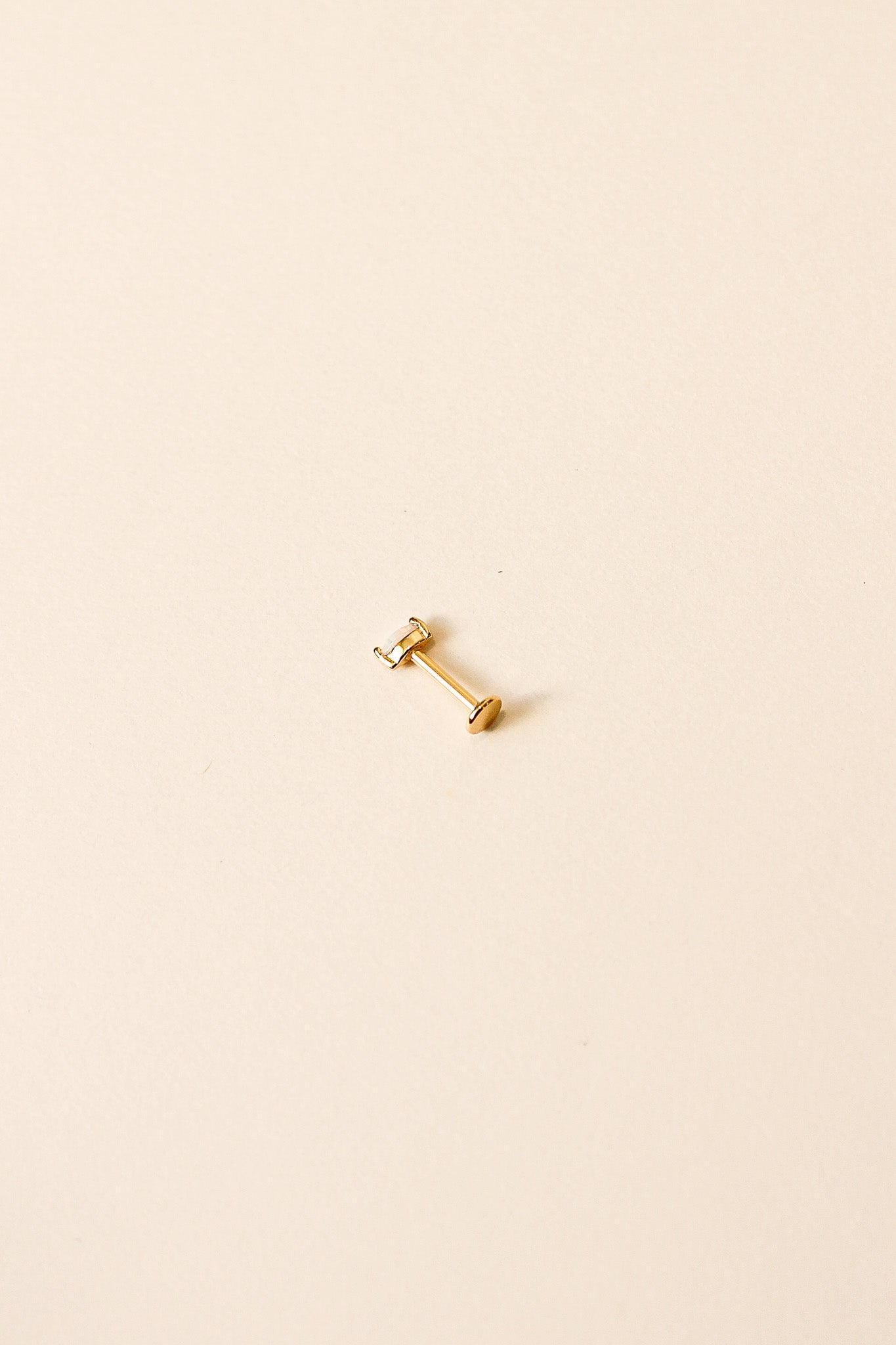 Opal Flat Back Stud 8mm Sterling Silver Eva