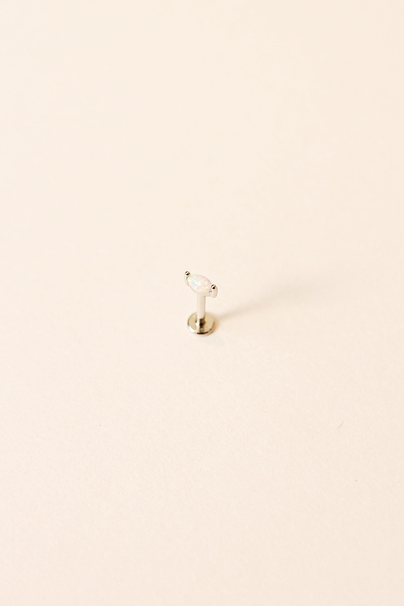 Opal Flat Back Stud 8mm Sterling Silver Eva