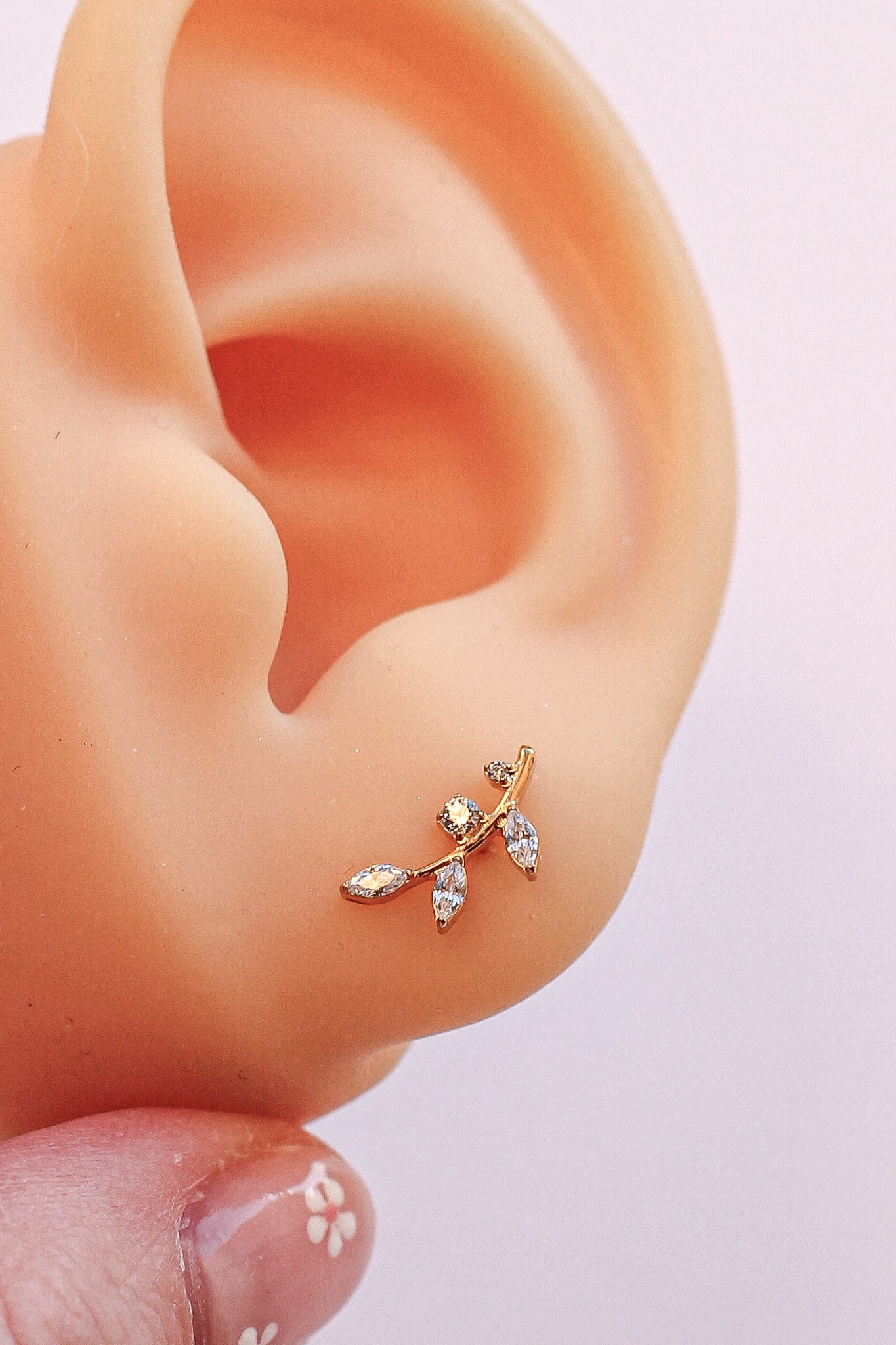 Eden Titanium Flat Back Stud Cubic Zirconia Earrings