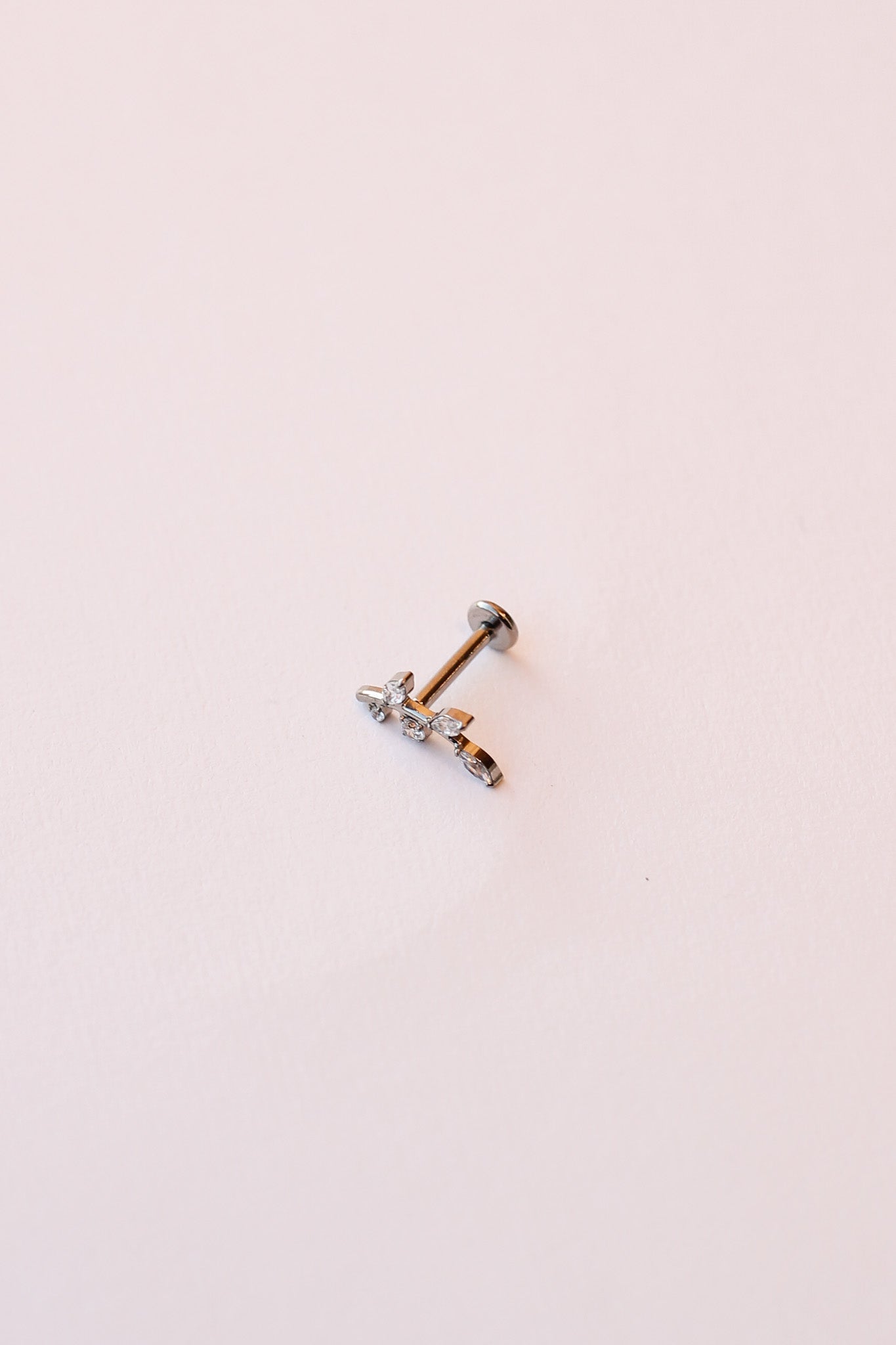 Eden Titanium Flat Back Stud Cubic Zirconia Earrings