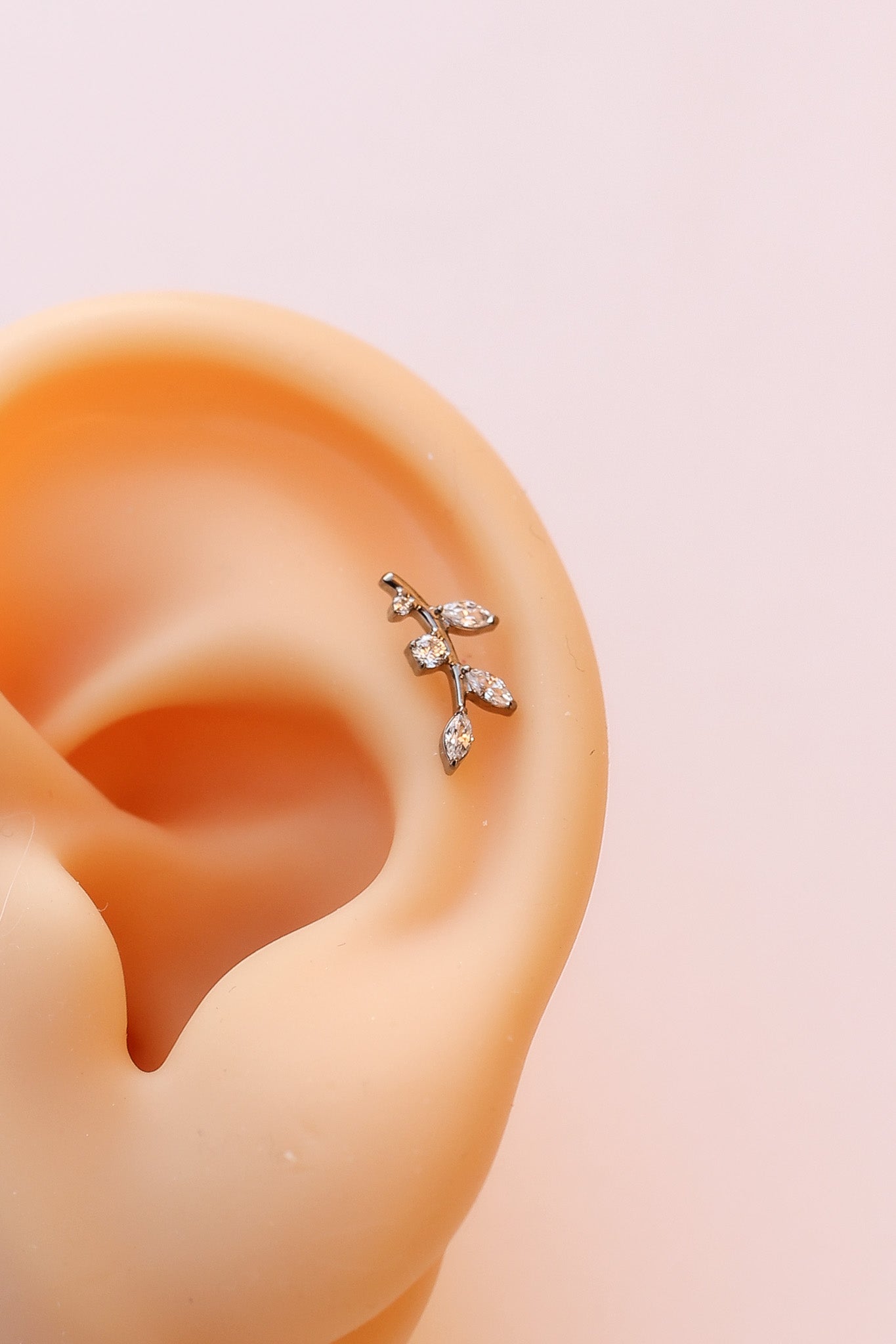 Eden Titanium Flat Back Stud Cubic Zirconia Earrings