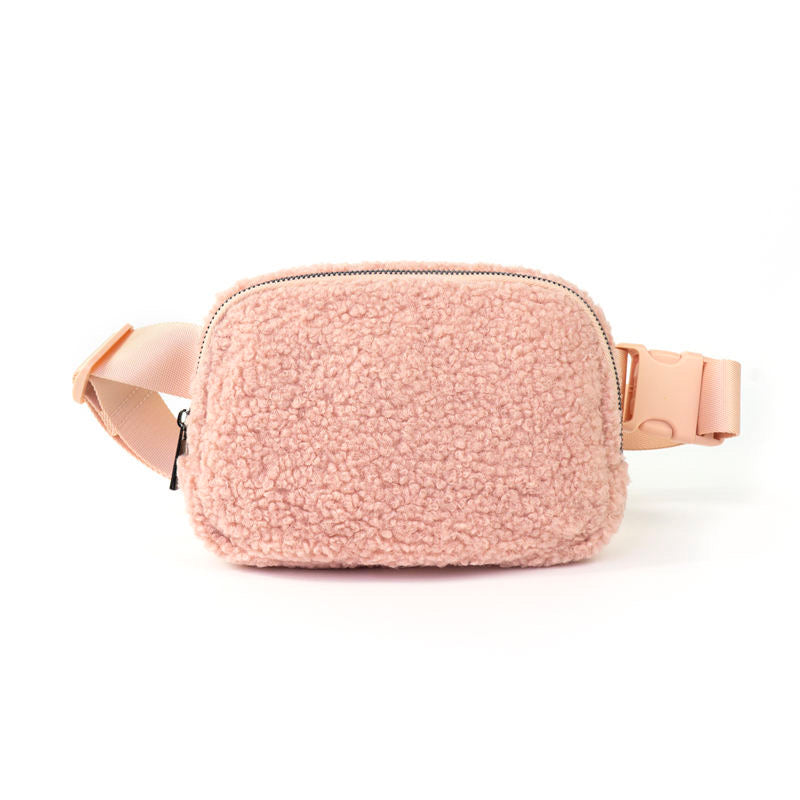 Lennon Sherpa Light Pink Belt Bag Sling Bag Waist Bag Babs+Birdie