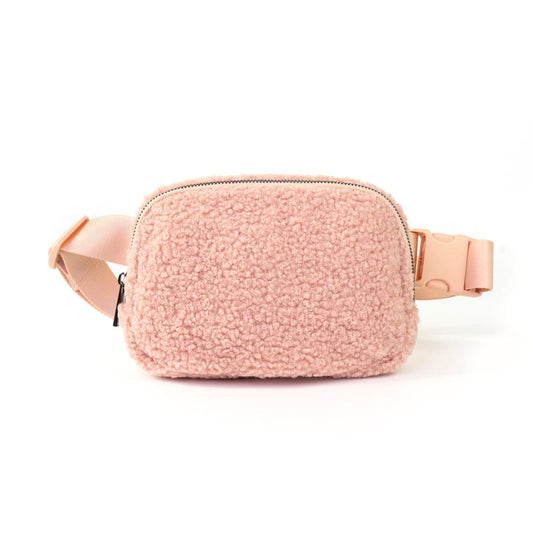 Lennon Sherpa Light Pink Belt Bag Sling Bag Waist Bag Babs+Birdie