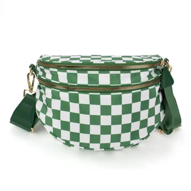 Checkered Print Adjustable Strap Sling Crossbody Bag The Avril
