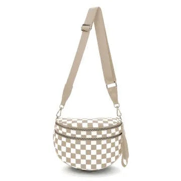 Checkered Print Adjustable Strap Sling Crossbody Bag The Avril