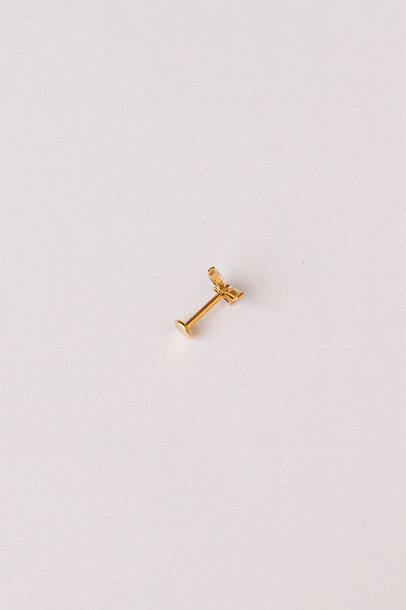 Crystal Butterfly 18k Gold Plated Flat Back Stud Rose & Clay