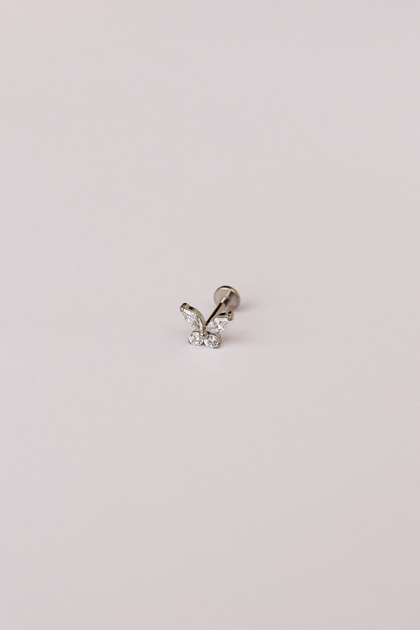 Crystal Butterfly 18k Gold Plated Flat Back Stud Rose & Clay