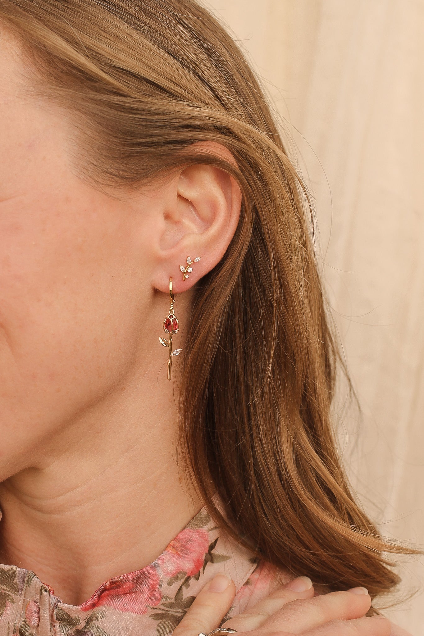 Eden Titanium Flat Back Stud Cubic Zirconia Earrings