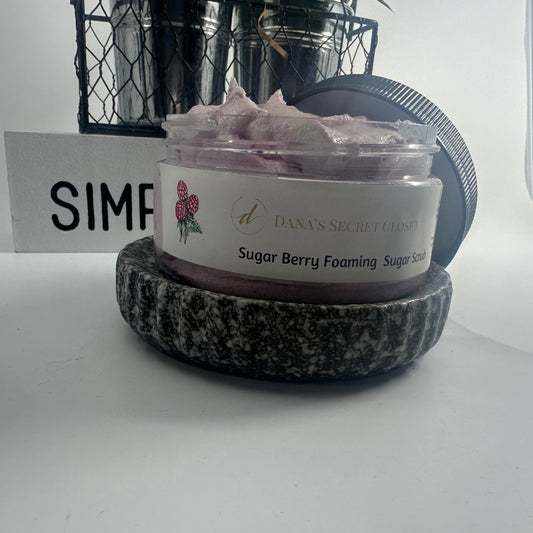 Foaming Sugar Scrub Sugar Berry Exfoliating Body Scrub Dana's Secret Closet