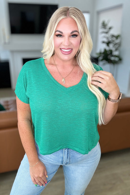 Classic Comfort Kelly Green V-Neck Top Sweet Rae's Boutique