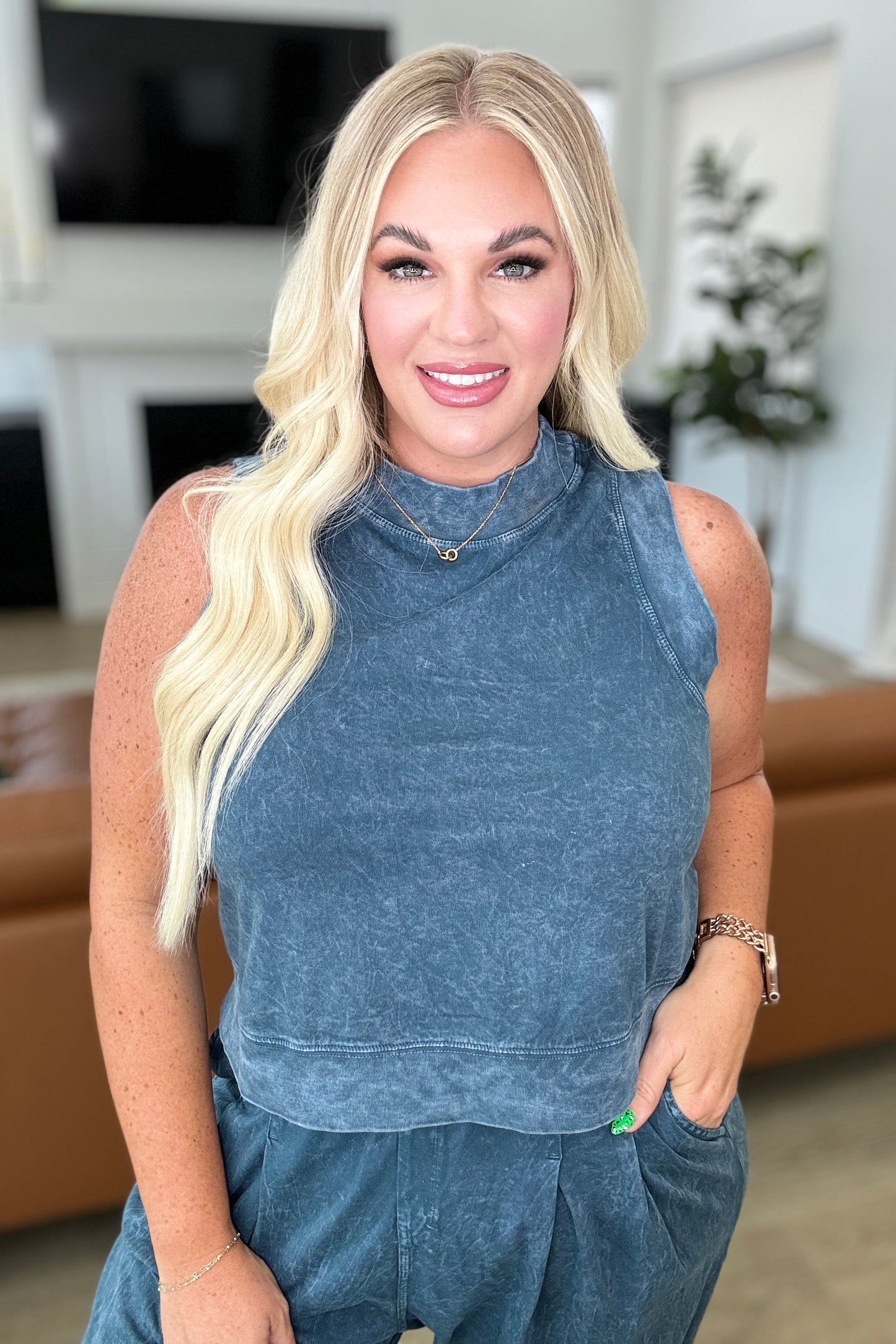 Chasing the Gains Slate Blue Tank Top Sweet Rae's Boutique