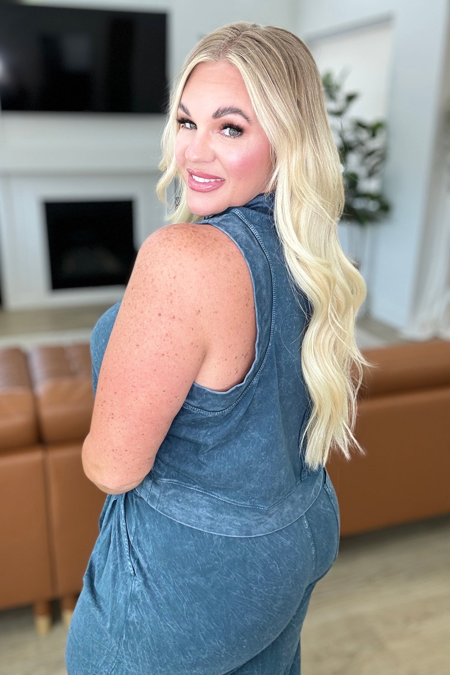 Chasing the Gains Slate Blue Tank Top Sweet Rae's Boutique