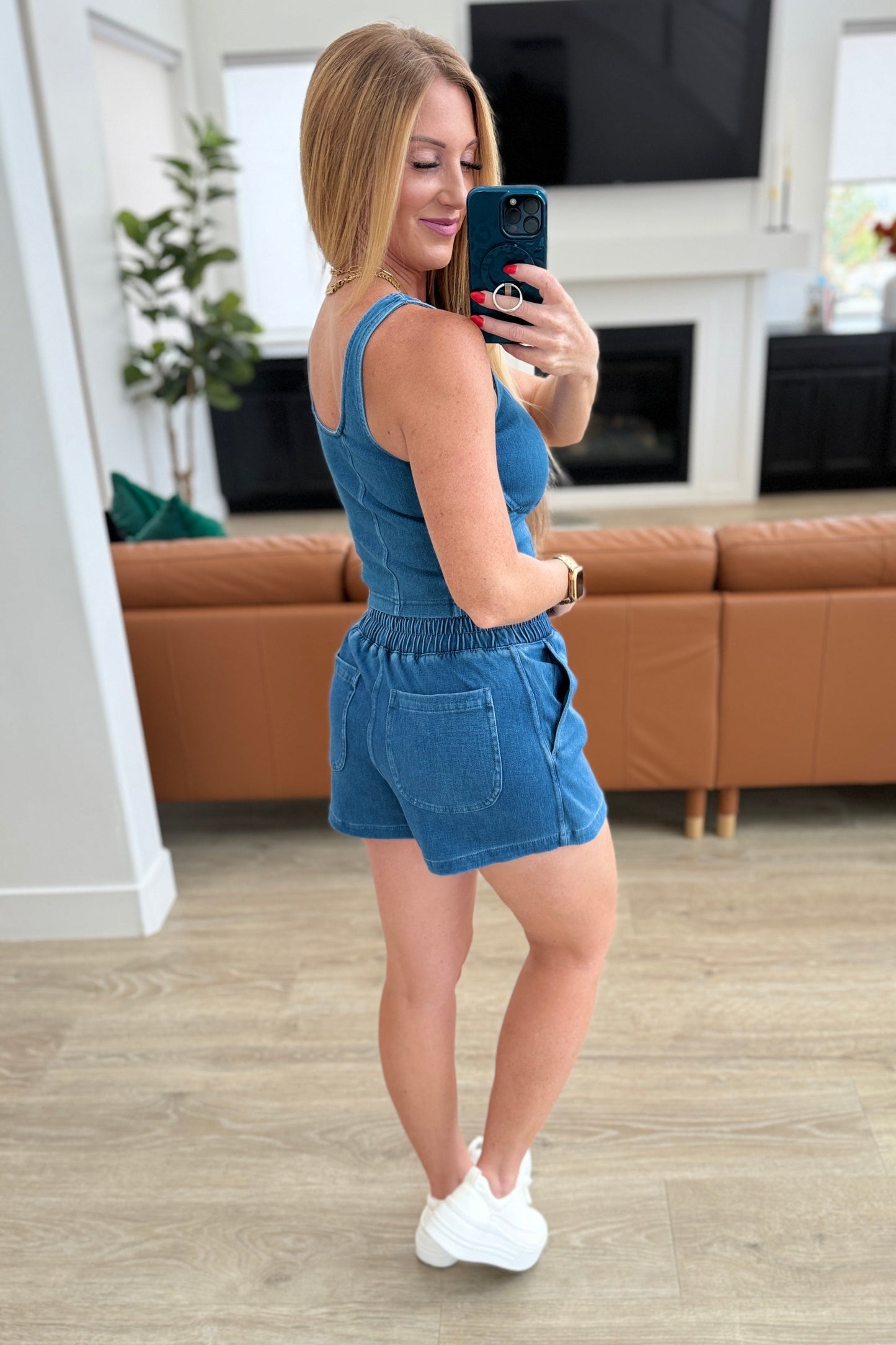 City Siren Light Denim Skort