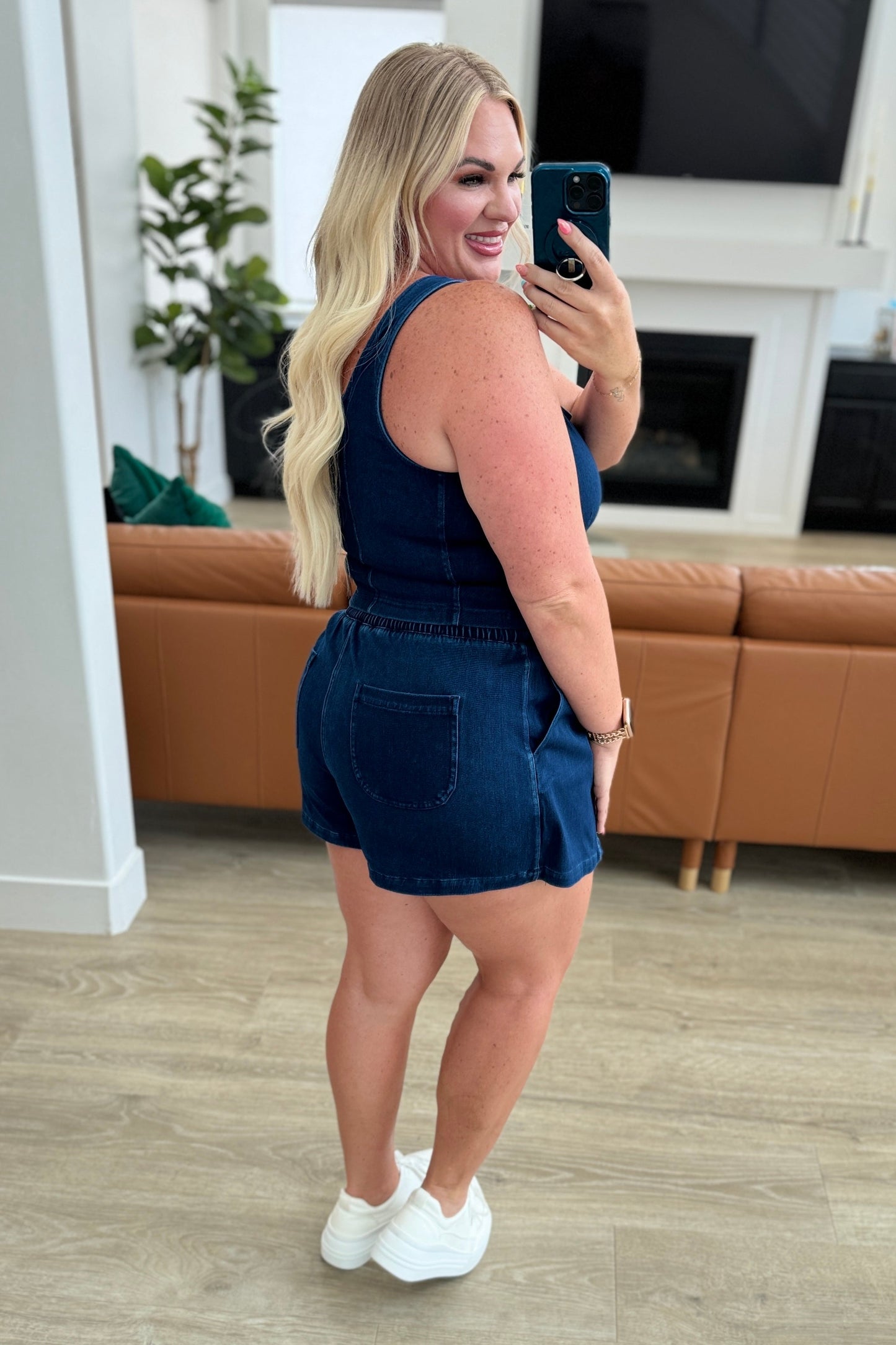 City Siren High Stretch Denim Skort