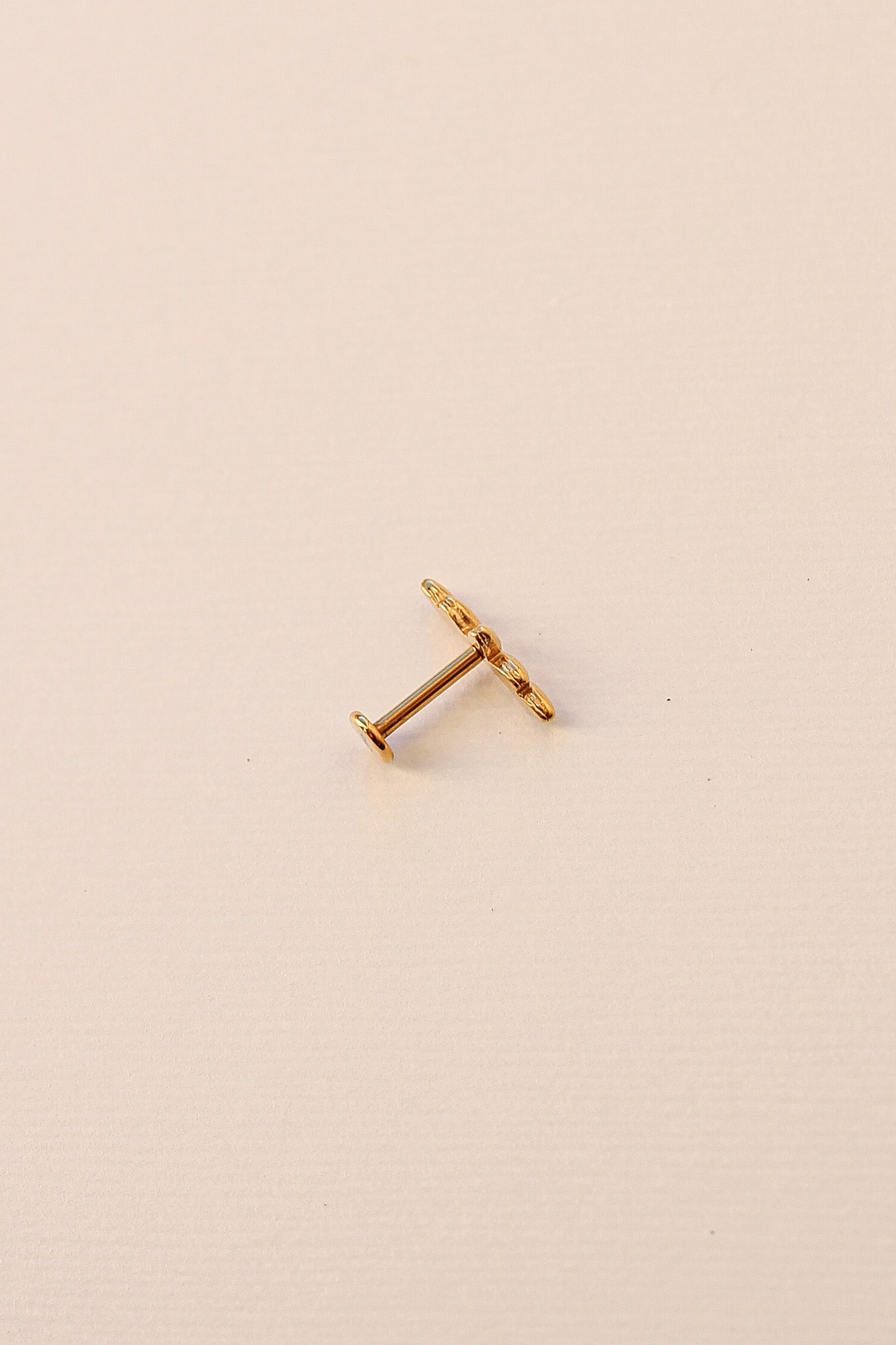 Camilla Titanium 18k Gold Plated Flat Back Stud Rose & Clay