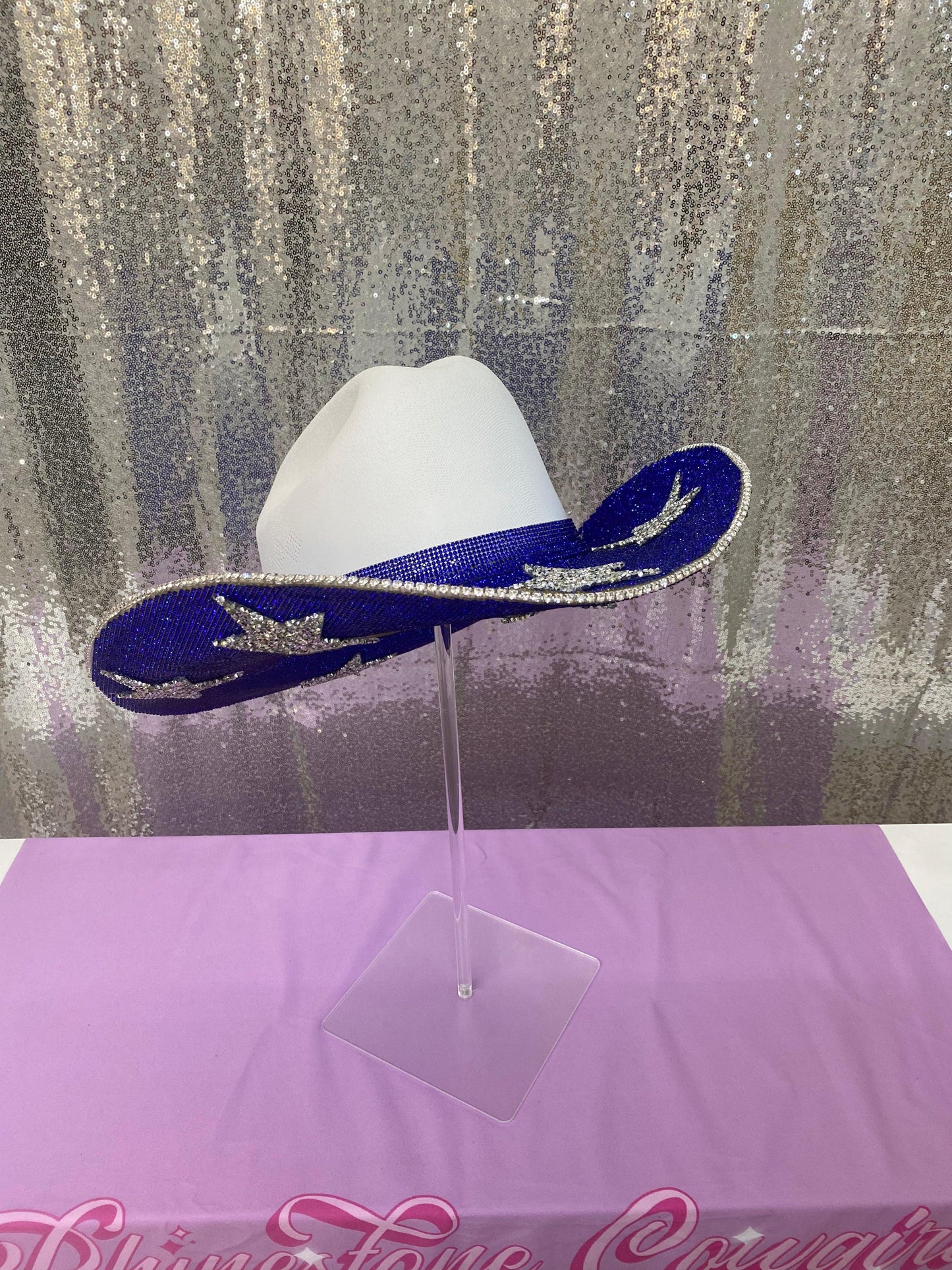 Dallas Cowboys Rhinestone White Straw Hat Rhinestone Cowgirl