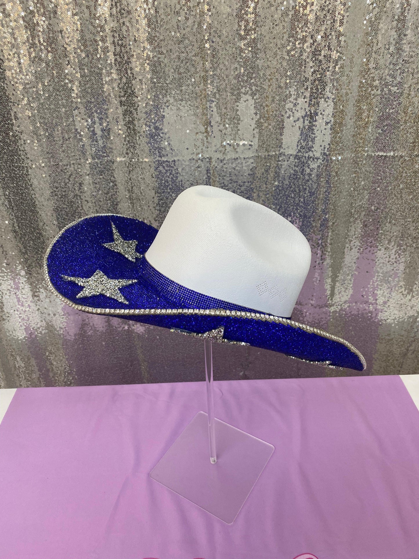 Dallas Cowboys Rhinestone White Straw Hat Rhinestone Cowgirl