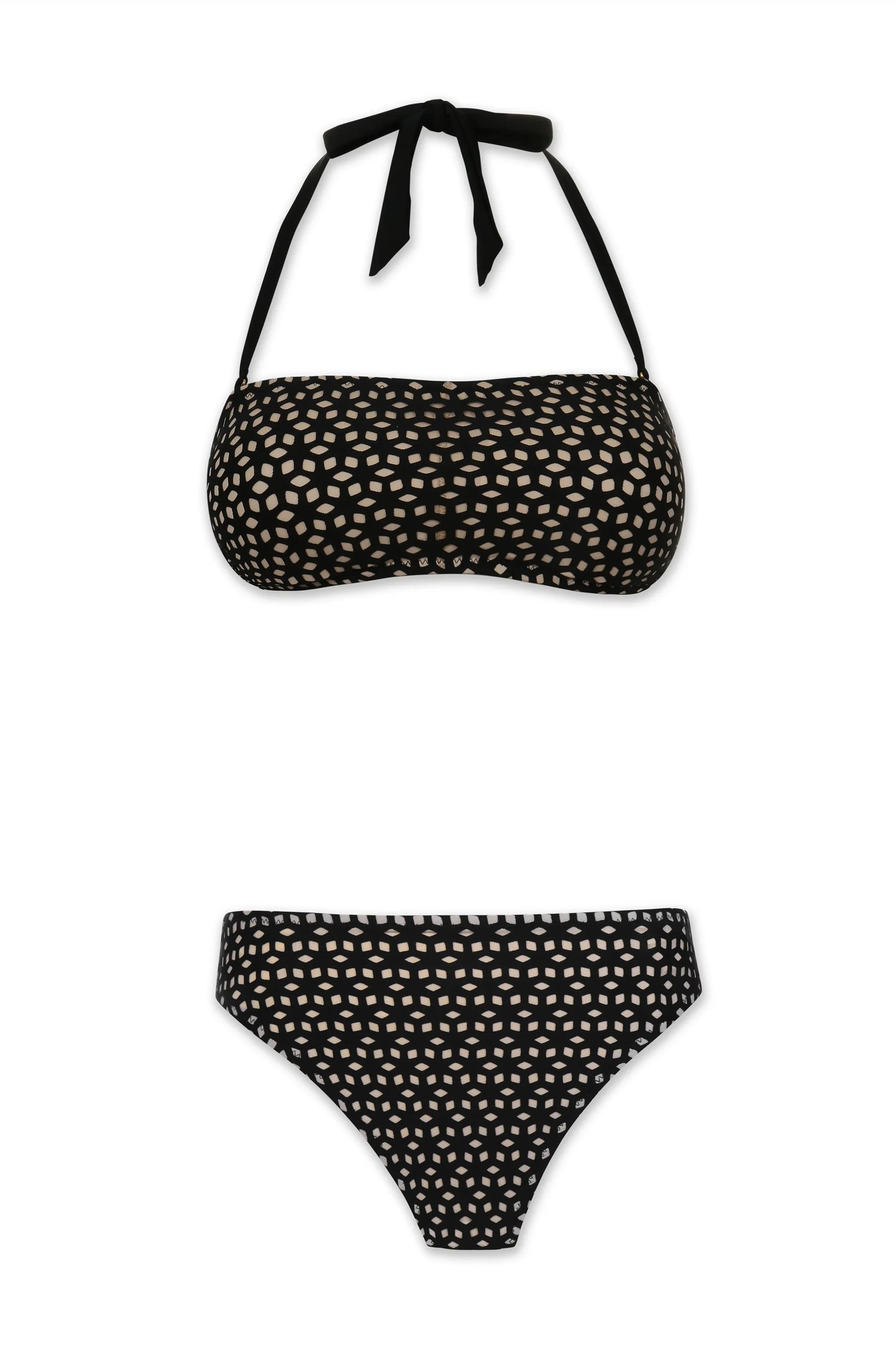 Black Laser Cut Higher Leg Paradise Bottom Helen Jon